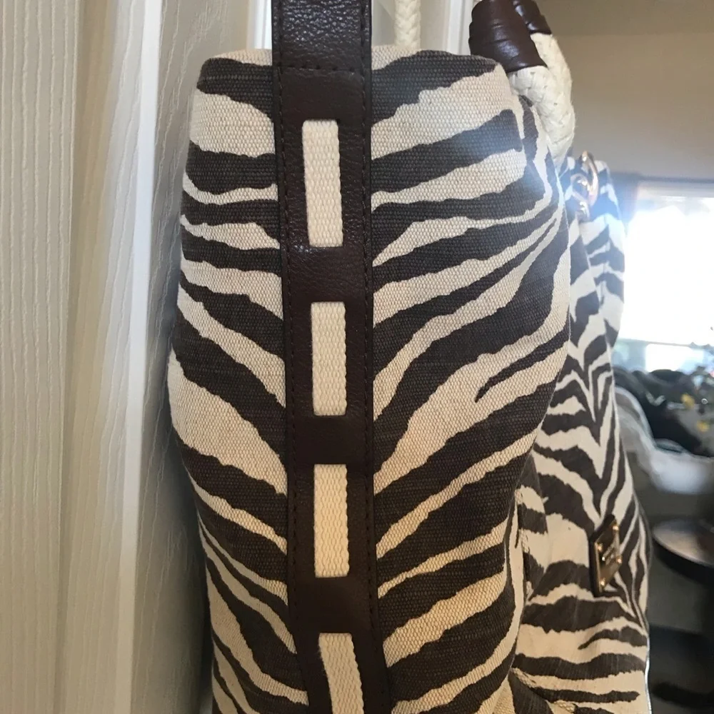 Michael Kors Marina Anchor Zebra Print Bag